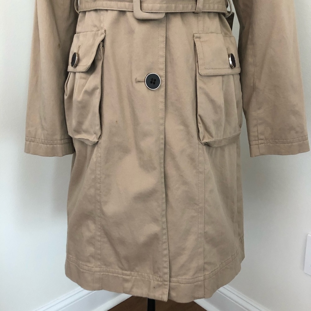 NEW YORK & COMPANY Classic Khaki Trench Coat Size M - Picture 6 of 16